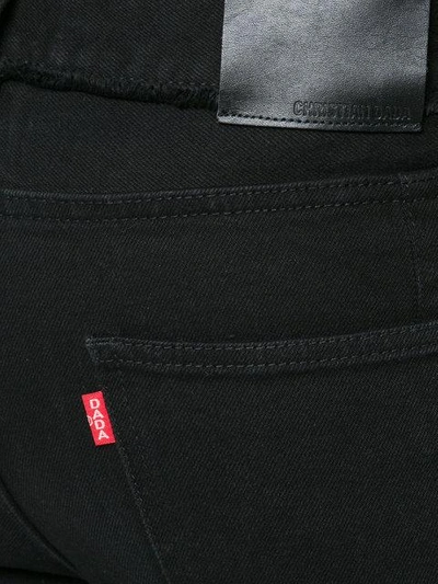 Christian Dada Distressed Slim-fit Jeans In Black
