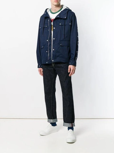 Shop Kenzo Two-tone Parka In Blue