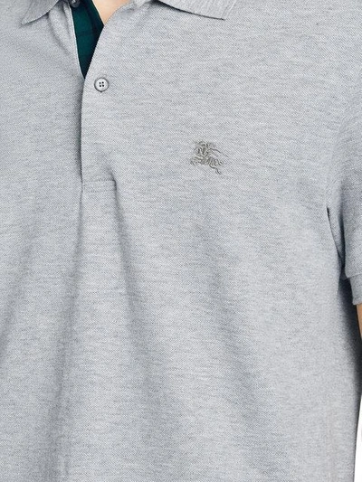 Shop Burberry Tartan Trim Detail Polo Shirt