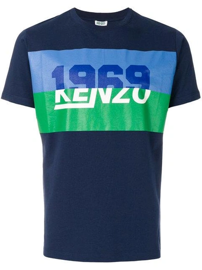 Shop Kenzo 1969 Retro Logo T-shirt - Blue