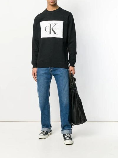 Shop Calvin Klein Jeans Est.1978 Logo Print Sweatshirt In Black