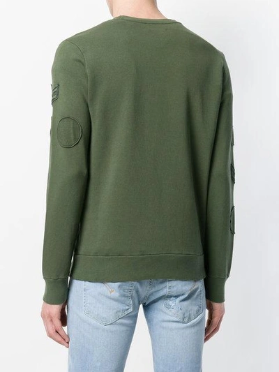 Shop Dondup Military Insignia Embroidered Sweater In Green