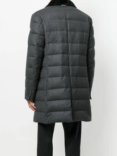 Shop Moncler Fox Fur Collar Padded Trench Coat In 955