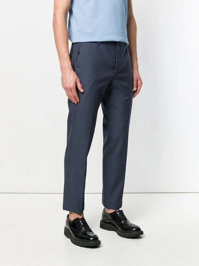 Shop Prada Classic Tailored Trousers In Blue