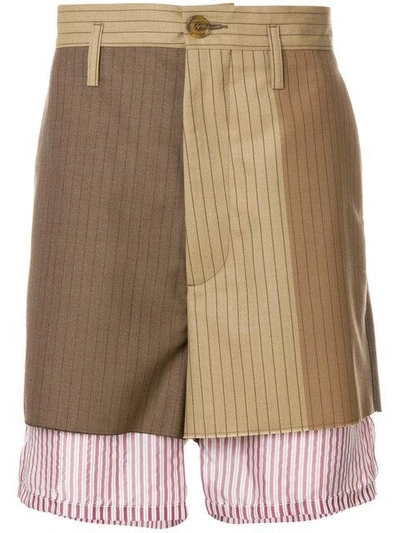 Shop Marni Underlayer Detail Shorts In Brown