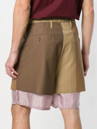 Shop Marni Underlayer Detail Shorts In Brown