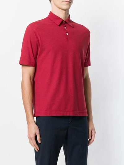 Shop Zanone Plain Polo Shirt In Red