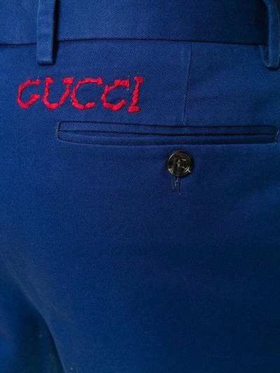 Shop Gucci 'drill' Chino In Blue