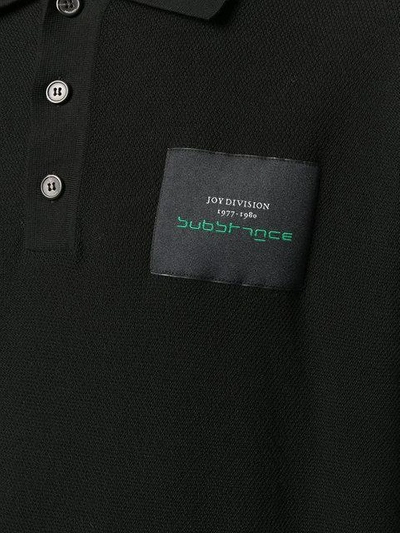 Shop Raf Simons Logo Patch Polo Top In Black