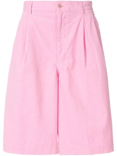 Shop Comme Des Garçons Shirt Bermuda Shorts - Pink In Pink & Purple
