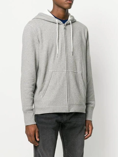 Shop Rag & Bone Zipped Hooded Sweatshirt In Grey