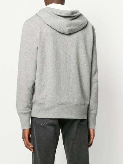 Shop Rag & Bone Zipped Hooded Sweatshirt In Grey