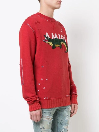 Alligator Crew Neck Sweatshirt In Red