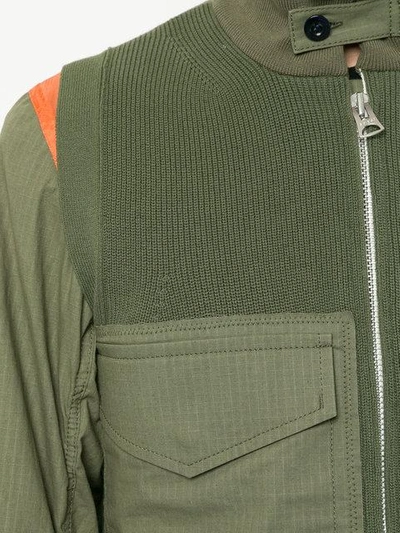 Shop Sacai Zipped Pocket Jacket - Green
