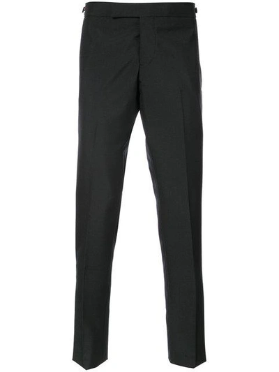 Shop Thom Browne Rwb Stripe Low-rise Tailored Trousers In Black