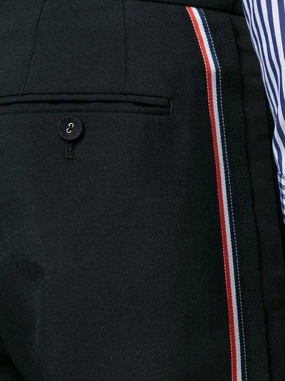 Shop Thom Browne Rwb Stripe Low-rise Tailored Trousers In Black