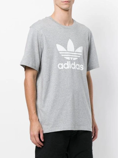 Shop Adidas Originals Trefoil T-shirt In Grey