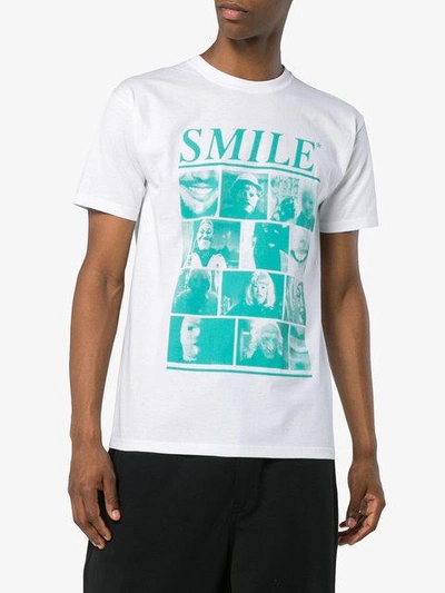 Shop Just A T-shirt Kieron Livingstone Smile T-shirt - White