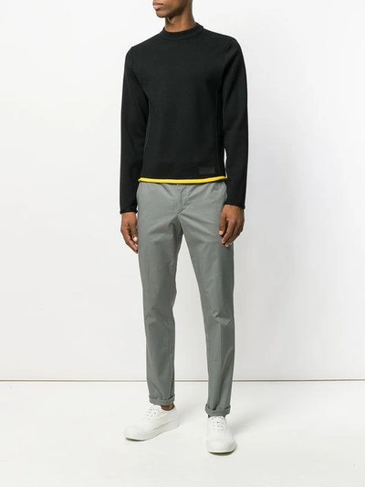 Shop Prada Slim-fit Stretch Trousers - Grey