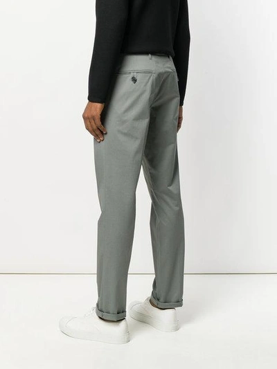Shop Prada Slim-fit Stretch Trousers - Grey