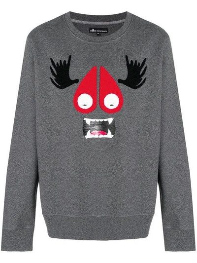 Shop Moose Knuckles Moose Munster Sweatshirt In Charcoal