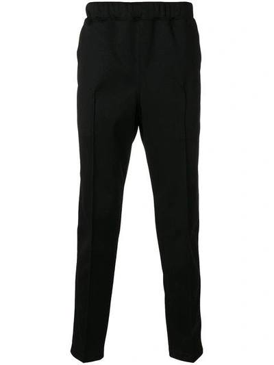 Shop Junya Watanabe Straight Fit Trousers In Black