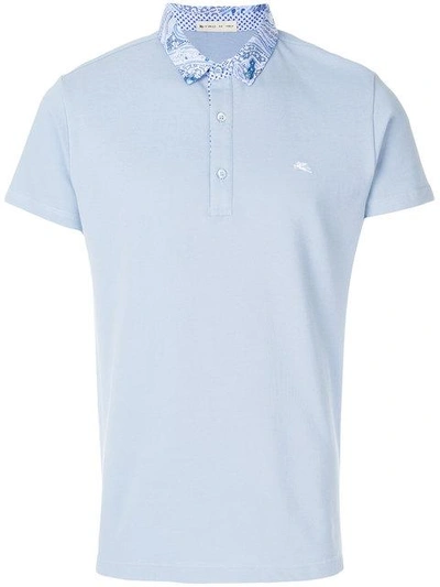 Shop Etro Paisley Collar Polo Shirt