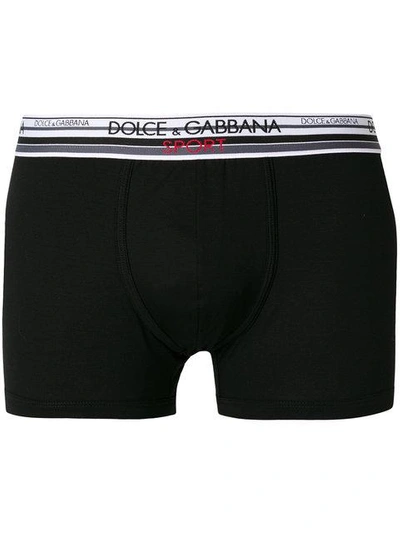 Shop Dolce & Gabbana Elasticated Waistband Boxers In Black