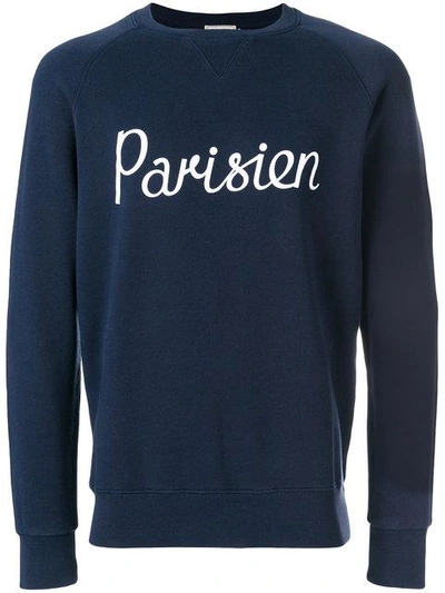 Shop Maison Kitsuné Parisien Sweatshirt - Blue