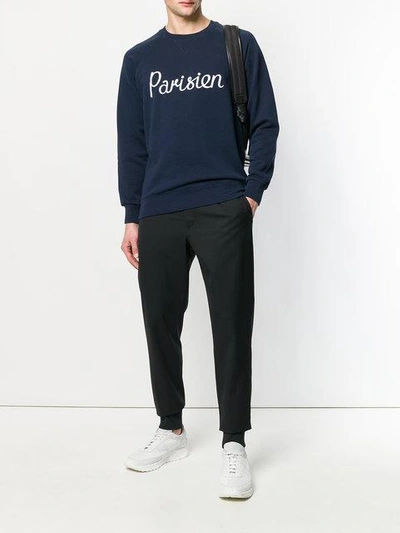 Shop Maison Kitsuné Parisien Sweatshirt - Blue