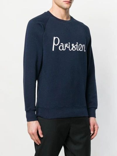 Shop Maison Kitsuné Parisien Sweatshirt - Blue