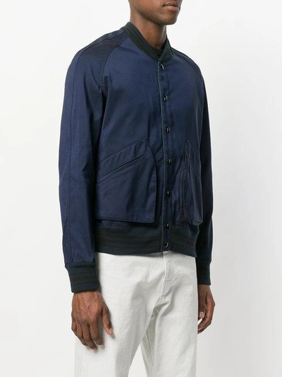 Shop Golden Goose Contrast-hem Bomber Jacket In Blue