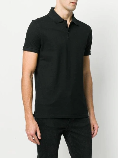 Shop Saint Laurent Classic Polo Shirt In 1000 Black
