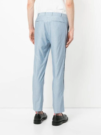 Shop Education From Youngmachines Side Band Tailored Trousers - Blue
