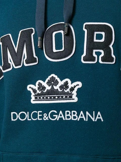 Shop Dolce & Gabbana Amore Varsity Hoodie