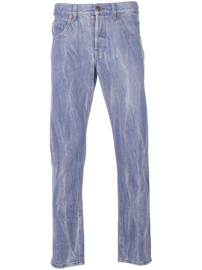 Shop Gucci Wolf Patch Straight Jeans - Blue