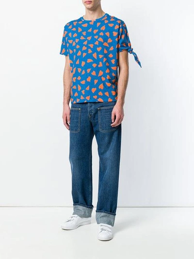 Shop Jw Anderson Printed Hearts T In Blue