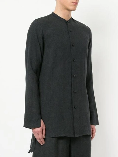 Shop Sartorial Monk Mandarin Collar Shirt - Grey