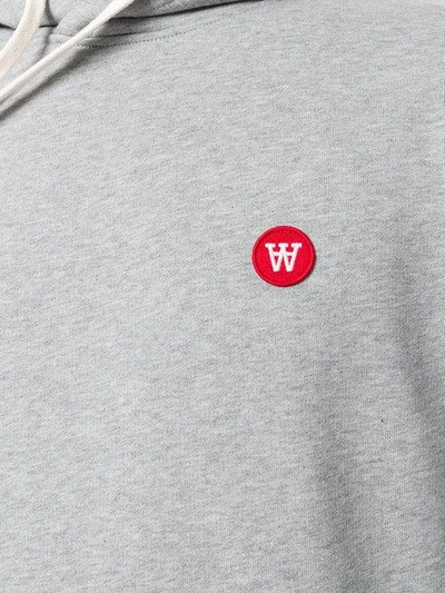 Shop Wood Wood Embroidered Logo Hoodie In Grey