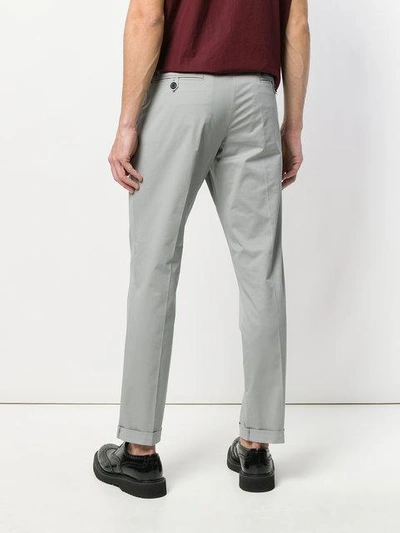 Shop Prada Cropped Trousers In Grey