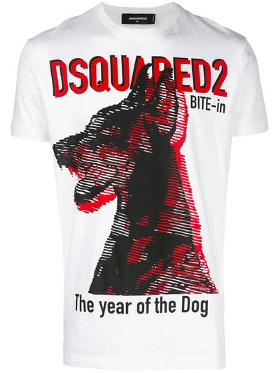 Shop Dsquared2 Dog Print T-shirt In White