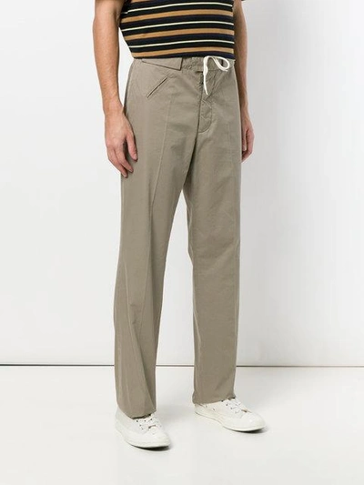 Shop Maison Margiela Woven Drawstring Trousers