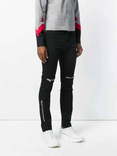 Shop Givenchy Zip Biker Jeans