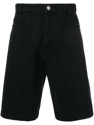 Shop Raf Simons Replicants Print Denim Shorts In Black