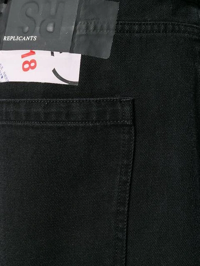 Shop Raf Simons Replicants Print Denim Shorts In Black
