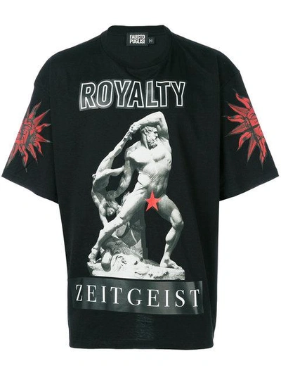 Shop Fausto Puglisi Royalty Zeitgeist T-shirt - Black