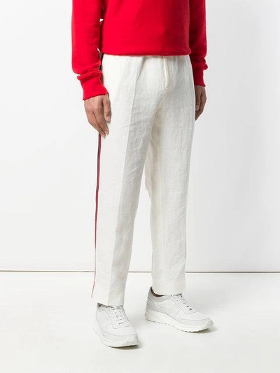 Shop Gucci Side Stripe Track Pants - Neutrals