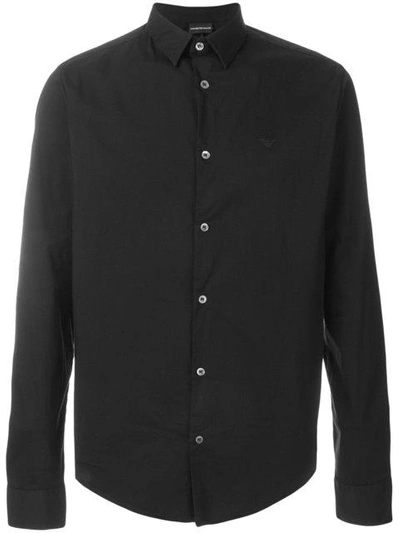Shop Emporio Armani Classic Button-down Shirt In Black