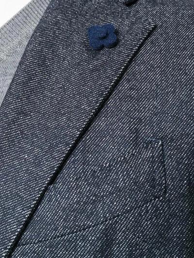Shop Lardini Patch Pocket Blazer - Blue