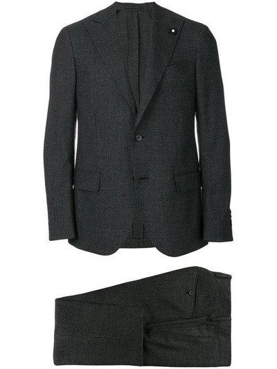 Shop Lardini Classic Formal Suit In Black